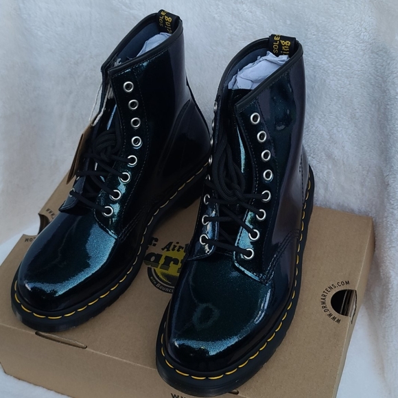 Dr Martens Teal  Sparkle Boots - Picture 3 of 15